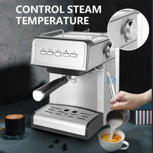 Máquina de <span class=keywords><strong>Espresso</strong></span> Semiautomática Italiana <span class=keywords><strong>Manual</strong></span> de 15 Bares y 1.6L con Control de Temperatura, Espumador de Leche, Carcasa de Plástico - Diseño Moderno - Product Image 4