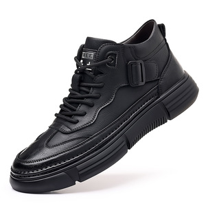 Botas Martin para Hombre, de Cuero Genuino, Altura al Tobillo, Punta Redonda, Forro de Felpa Aislante, Suela de Goma, Color Sólido, Calzado Casual - Product Image 5