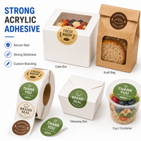 Autocollants d'étanchéité personnalisés pour emballages alimentaires, étiquettes à logo en acrylique résistantes pour gâteaux, pains, pâtisseries et boîtes à emporter