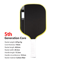 Raket Pickleball Portabel Generasi Ke-5 Baru dengan Inti Busa EVA + EPP Ketebalan 16mm untuk Permukaan Serat Karbon dengan Pencetakan Hot-Pressed
