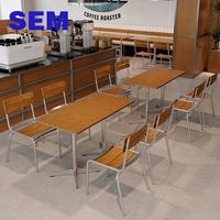 Ensemble table et chaises en contreplaqué marin SEM pour hôtel, café, extérieur, restaurants, mobilier de restaurant 4 places