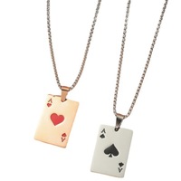 Collier en diamant en forme de cœur de pique pour homme et femme, pendentif en diamant sportif pour couple, chaîne de pull plaquée cuivre sous vide, accessoires