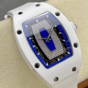 2026 New 0701 Barrel Shaped Waterproof Full Diamond Blue Dial Fashion ladies' Business Dating Leisure <b>Mechanical</b> <b>Watch</b> - Product Image 2
