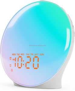 Aufwachlicht Sonnenaufgang-Wecker für Schlafzimmer 17 Nachtlichter Geräuschmaschine Schlaf-Timer Doppelalarm FM-Radio - Product Image 1