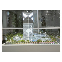 Maqueta Arquitectónica en Miniatura de Centro Comercial, Diseño de Modelo 3D con Iluminación para Oficinas Modernas de Gran Altura y Hoteles Residenciales, Plástico