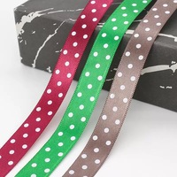 Pita Satin Polkadot Putih 1,5cm 20 Yard Per Gulung Pita Dot untuk Pembungkus Kado Dekorasi Pesta Pernikahan Kerajinan Tangan