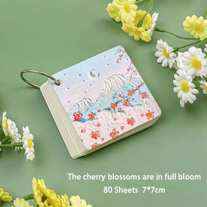 Customizable 80-Page <b>Memo</b> <b>Pad</b> Notebook New Oil Painting Landscape Design Loose-leaf Pocket Notepad for School Students Top Coil - Product Image 6