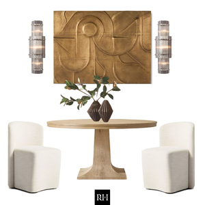 Fábrica de Muebles RHMAKER RH, Juego de Muebles de Comedor Personalizados de Estilo Americano DELPHINE ROUND, Mesa de Comedor de Madera Maciza para Villa - Product Image 1