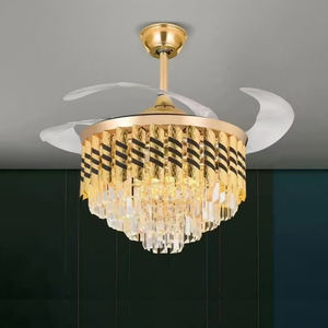 Ventilateur de plafond LED moderne de 42 pouces avec moteur CC, télécommande, design invisible pour chambre à coucher, salon, simple et confortable - Product Image 1