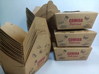 Boîte à frites, hot-dogs, hamburgers, poulet frit, boîte à burger en papier kraft recyclable de qualité alimentaire avec laminage mat personnalisé
