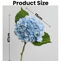 JIN PENG Grote 48cm Real Touch Blauw Groene Latex Hortensia Enkelstam voor Bruiloft Afstudeerfeest Tafeldecoratie