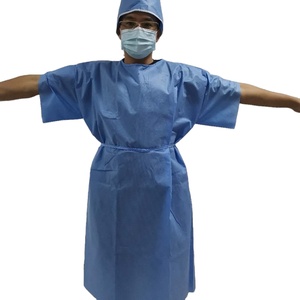 Vente directe d'usine, robe de patient jetable à manches courtes, robe d'isolement, robe de <span class=keywords><strong>visiteur</strong></span> - Product Image 1