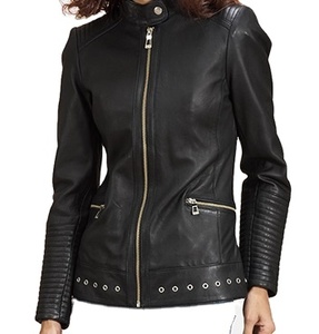 Nouveautés : Blouson de moto en cuir véritable pour femme, style premium, imperméable, design extérieur unique, très vendu pour l'hiver - Product Image 1
