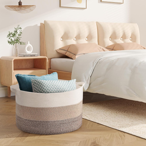 ตะกร้าเก็บของขนาดใหญ่พิเศษ OIAHOMY, 23 นิ้ว x 13 นิ้ว สำหรับเก็บผ้าห่มแบบสาน - Product Image 4