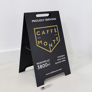 Panneau debout extérieur rue Support de sol extérieur personnalisé Panneau avec logo d'entreprise Panneau pliant à un cadre Panneau de trottoir Panneau d'affichage - Product Image 5