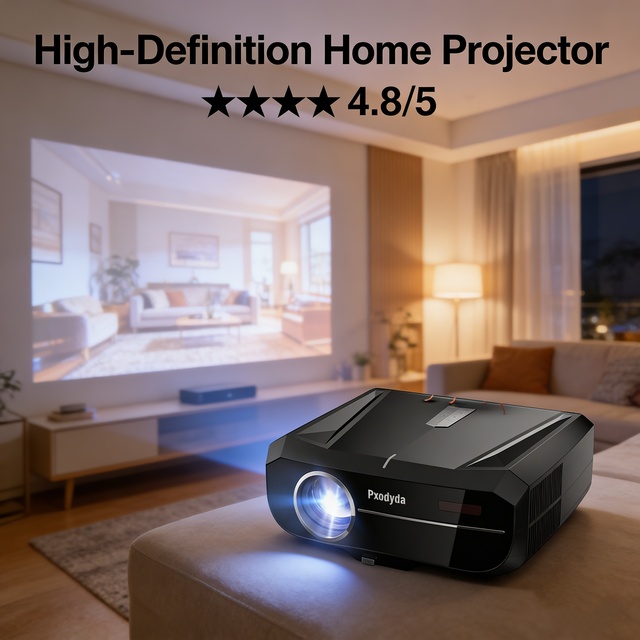 1900 ANSI Lumens Portable Smart Projector Google TV Native 1080p 4K Support WiFi 6 BT TOF Focus 4D Keystone Dual Stereo Speakers