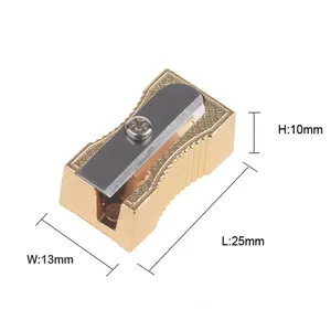 Hochwertige profession elle Form Design Vintage Aluminium Mini Neuheit Gold lustige bestückte Metall Bleistift spitzer für Kinder