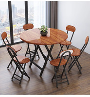 Table à manger ronde pliante avec 4 chaises rose vif blanc moderne maison cuisine salle à manger meubles
