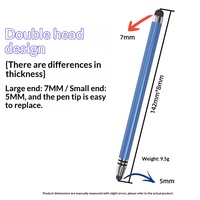 Stylet universel double tête MEEPSS MPSM201 en métal et silicone pour tablettes/smartphones - Stylet tactile capacitif pour dessin et édition