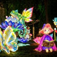 Lanternes et décorations de parc pour le festival de Thanksgiving, thème « Tea Party des chats », en tissu de soie imperméable avec éclairage LED, installation artistique