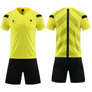 2022 Popular Quick-drying Referee Uniforms Sports Jerseys Men's Adult Children's Football Uniforms Soccer Referee Jersey Set