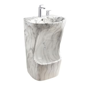 Nuevo Diseño Lavabo de Cerámica <span class=keywords><strong>para</strong></span> Montaje en Suelo, <span class=keywords><strong>Lavamanos</strong></span> Musulmán <span class=keywords><strong>para</strong></span> Wudu, Lavabo de Pedestal de Cerámica Independiente, <span class=keywords><strong>Mueble</strong></span> Lavabo - Product Image 1