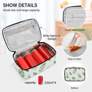 Bolsa Térmica para Almuerzo con Logotipo Personalizado al por Mayor, Diseño de Hojas Tropicales, Bolsa de Poliéster para Mujer - Product Image 4