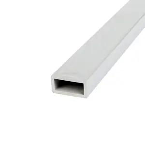 PVC Hollow Rectangular Bar 4.72 X 4.72 0.098 Wall 24 Length Gray NSF 61 