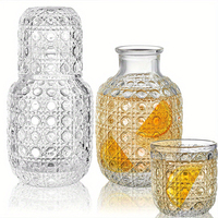 Vente en gros Bouilloire en verre de luxe transparente pour la maison Carafe avec ensemble de tasses portable Pichet en verre pour eau froide