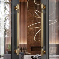 Poignée de porte principale de luxe robuste pour porte intérieure, poignée en bois et verre, poignée de traction en acier inoxydable, accessoires de quincaillerie
