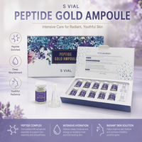 Sérum Ampoule Microneedle Peptide Or Transfrontalier OEM/ODM 5ml Hydratant et Éclaircissant pour le Visage, Usage Domestique pour Femmes, Logo Personnalisé