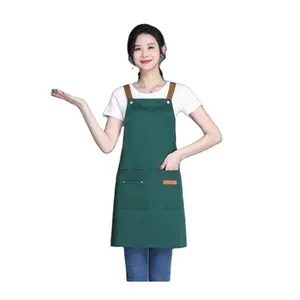 Craftsmanship Bib Apron Custom Logo Sleeveless Apron Beauty Hairdresser Cutting Adjustable H Strap Apron