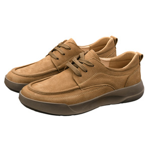 Chaussures habillées en cuir véritable pour hommes, à bout rond, à lacets, respirantes, pour le bureau et les occasions décontractées, printemps - Product Image 3