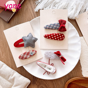 Pince à cheveux rouge cassée Sweet Everything pour filles accessoire de cheveux mignon avec ruban et métal pour enfants - Product Image 2