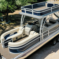 Allhouse Nouveau fourni Loisirs Relaxation Commercial Famille BBQ Fête de pêche Bateau ponton Double pont avec moteur et remorque