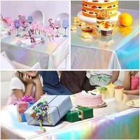 Youlun Décoration de fête arc-en-ciel, nappe jetable en aluminium de 183*137cm pour les anniversaires, les mariages