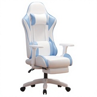 Chaise de jeu en cuir ergonomique avec dossier élastique et accoudoirs réglables pour un confort de position assise prolongée au bureau ou à la maison