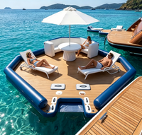 Plateforme flottante gonflable populaire, bar flottant, quai gonflable, pub flottant pour adultes