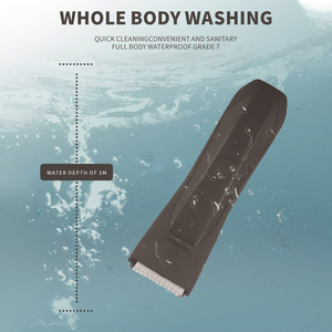 Recortadora de vello púbico impermeable con cuchilla de cerámica, afeitadora eléctrica corporal para hombres, uso en seco y húmedo, kit de aseo sin raspaduras - Product Image 4