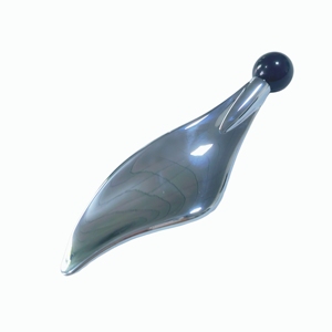 High Quality 100% Natural Obsidian Leaf Shaped Zinc Alloy Handle <b>Jade</b> <b>Roller</b> for Face - Product Image 1