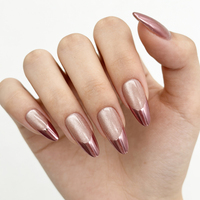 Faux ongles à presser en ABS, style français, faits main, de haute qualité, réutilisables, à paillettes, pour usage quotidien et fêtes, couvrance totale, dégradé, vente en gros