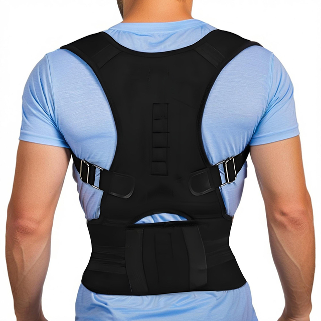 Man Woman Adjustable Neoprene Full Back Support Spine Posture Corrector 10 Magnets Physiotherapy Professional Protection