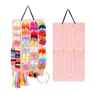 Organizador de fieltro para diademas de bebé con logotipo personalizado, colgador de pared para lazos y pinzas para el pelo, para guardar en el armario. - Product Image 1
