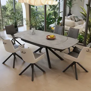 Cina tavolo da pranzo in pietra allungabile Set tavolo da pranzo 6 posti Oka giardino Set 6 sedie mobili di lusso cemento
