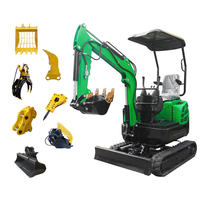 Gratis pengiriman mini penggali kecil CE/EPA/EURO 5 ekskavator mini kompak harga 1 ton dengan ember untuk dijual