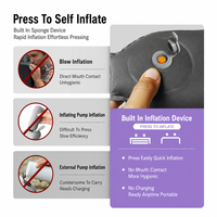 Oreiller de soutien cervical gonflable avec tissu en soie de lait ergonomique 360° °   Attelle de cou enveloppante pour les voyages d'affaires et les siestes au bureau