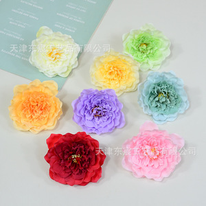 ดอกโบตั๋นประดิษฐ์จาก Dongchen Crafts ดอกไม้ผ้าไหมตกแต่งบ้าน งานแต่งงาน สีชมพู แดง เหลือง ม่วง เขียว น้ำเงิน ส้ม - Product Image 3