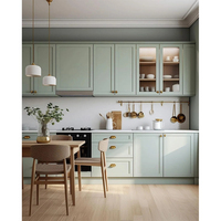 Ensemble d'armoires de cuisine au design moderne Placard de cuisine en bois laqué contreplaqué mélamine Rangement mural