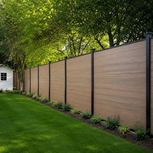 Disponibile in America: Recinzione per la privacy in WPC goffrato, più economica, per giardini, cantieri edili e controllo della folla - Product Image 1