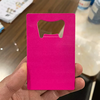 Ouvre-bouteille de bar personnalisé en acier inoxydable par sublimation, lame plate noire vierge pour marque, ouvre-bouteille de bière pour bar